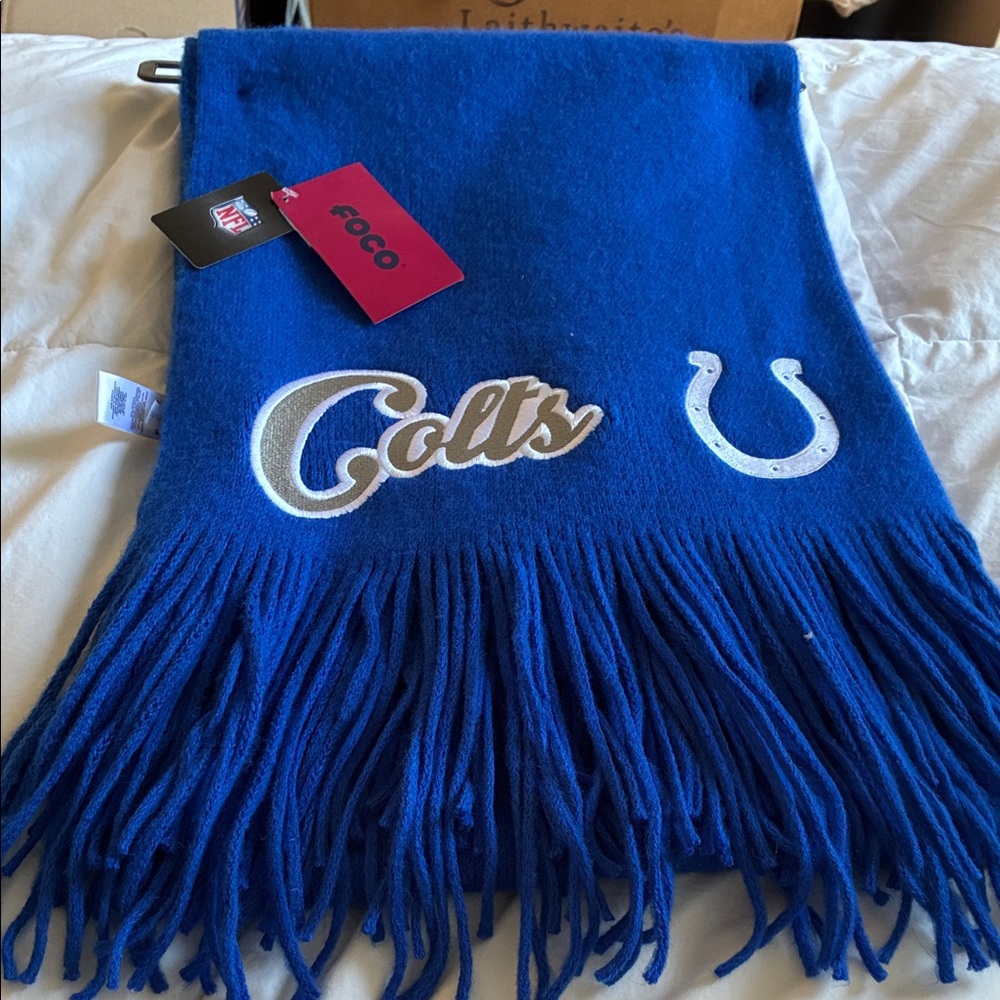 NFL Blue Scarf with Logo Tags